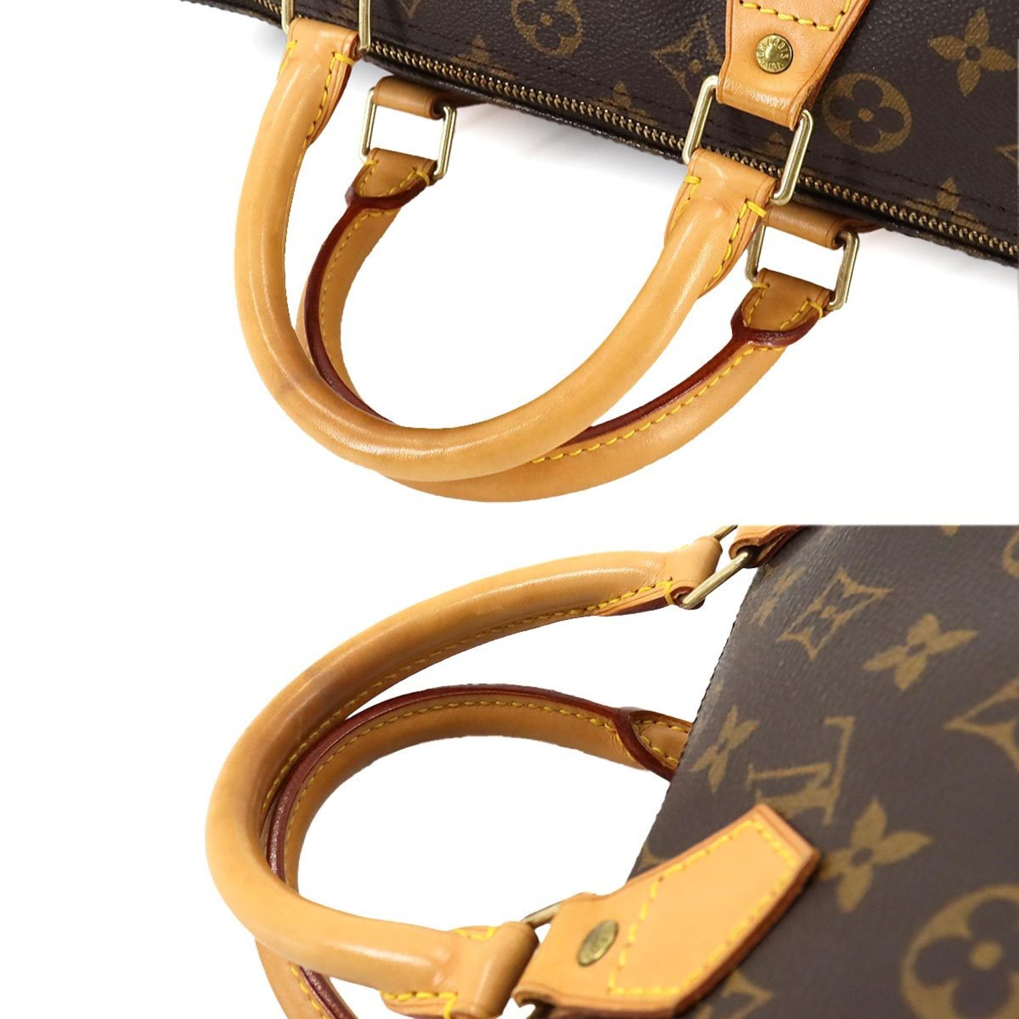 Louis Vuitton Monogram Speedy 30 Handbag Brown M41526 Gold Hardware