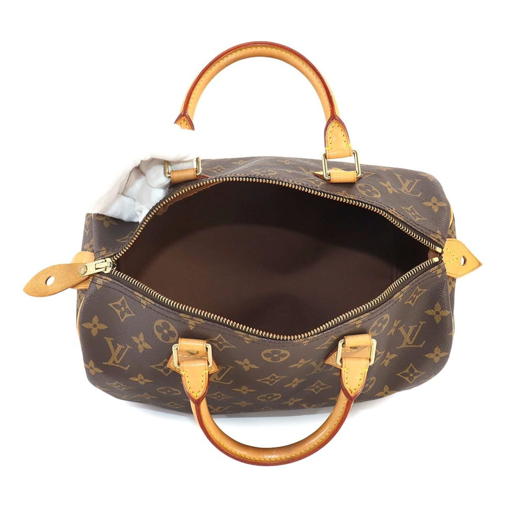 Louis Vuitton Monogram Speedy 30 Handbag Brown M41526 Gold Hardware