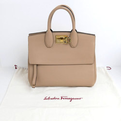 Salvatore Ferragamo STUDIO Small 2-Way Shoulder Bag Beige 21H159 Smooth Leather Women's