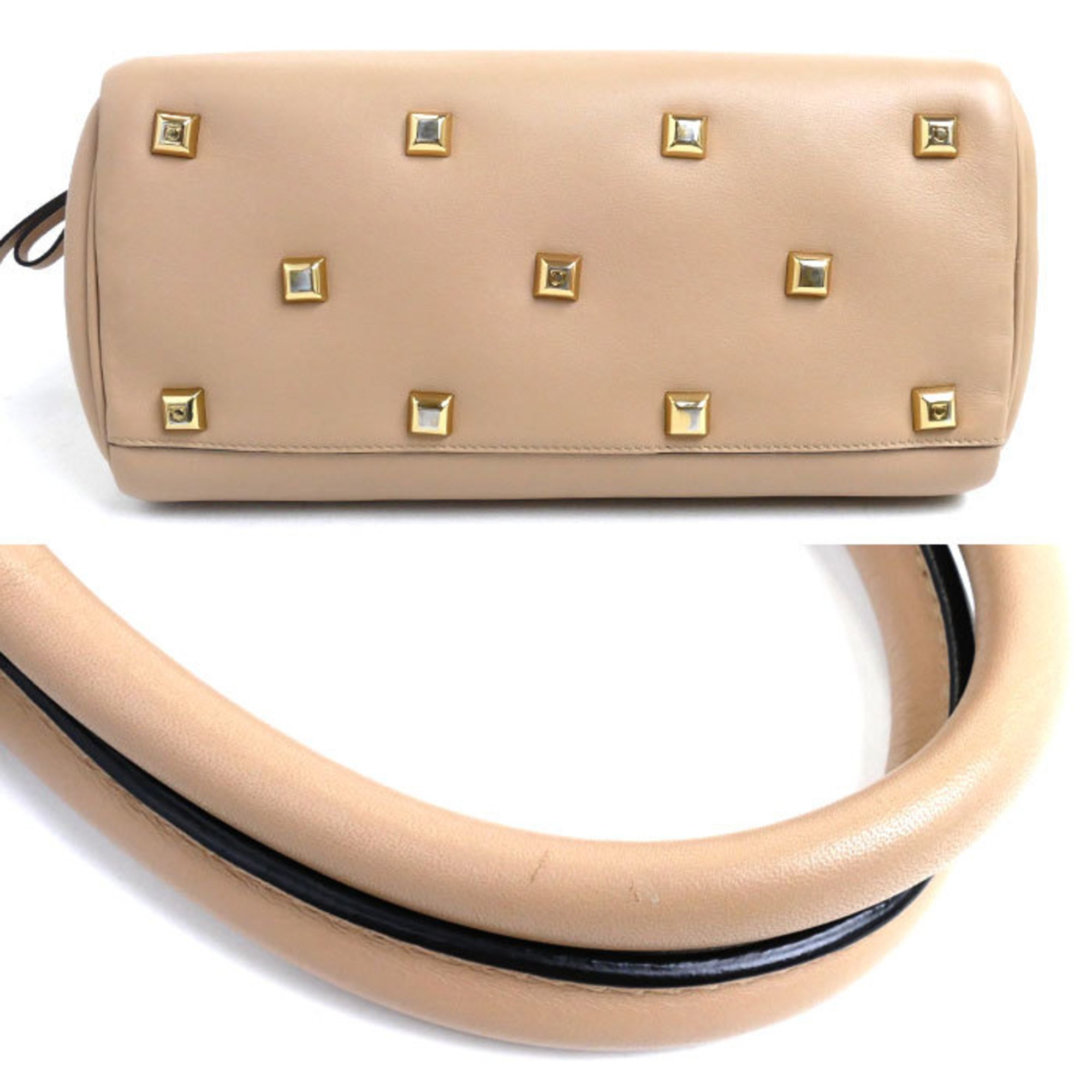 Salvatore Ferragamo STUDIO Small 2-Way Shoulder Bag Beige 21H159 Smooth Leather Women's