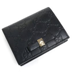 GUCCI Guccissima Ribbon Card Case Business Holder Black 406924 Women's