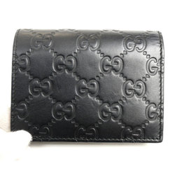 GUCCI Guccissima Ribbon Card Case Business Holder Black 406924 Women's