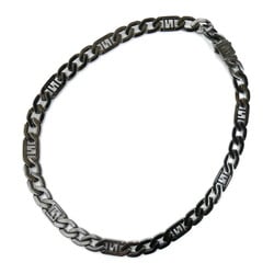 FENDI Metal FF Zucca Chain Necklace 7AJ262 89.6g 52cm Ruthenium Color Men's