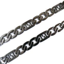 FENDI Metal FF Zucca Chain Necklace 7AJ262 89.6g 52cm Ruthenium Color Men's