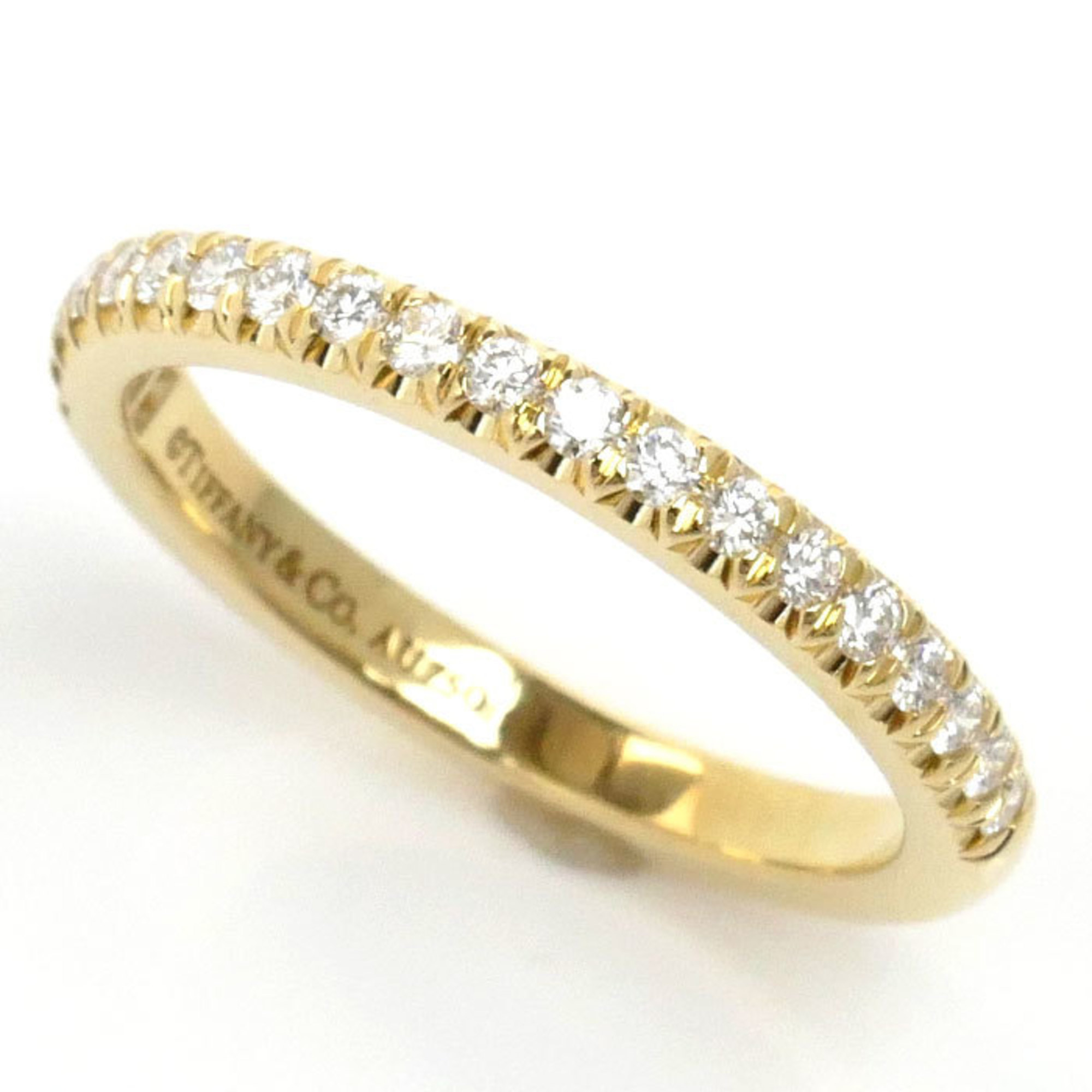 TIFFANY&Co. Tiffany K18YG Yellow Gold Half Circle Soleste Band Diamond Ring, Diamond, Size 6.5, 2.2g, Women's