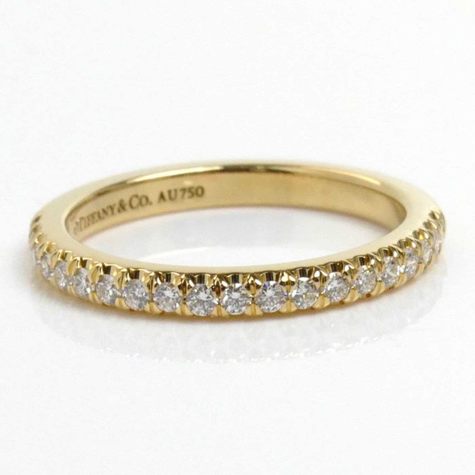 TIFFANY&Co. Tiffany K18YG Yellow Gold Half Circle Soleste Band Diamond Ring, Diamond, Size 6.5, 2.2g, Women's