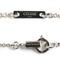 CELINE Crystal Brass Triomphe Rhinestone Necklace 460GB6BZI.36SI 3.3g 38/40/42cm Women's