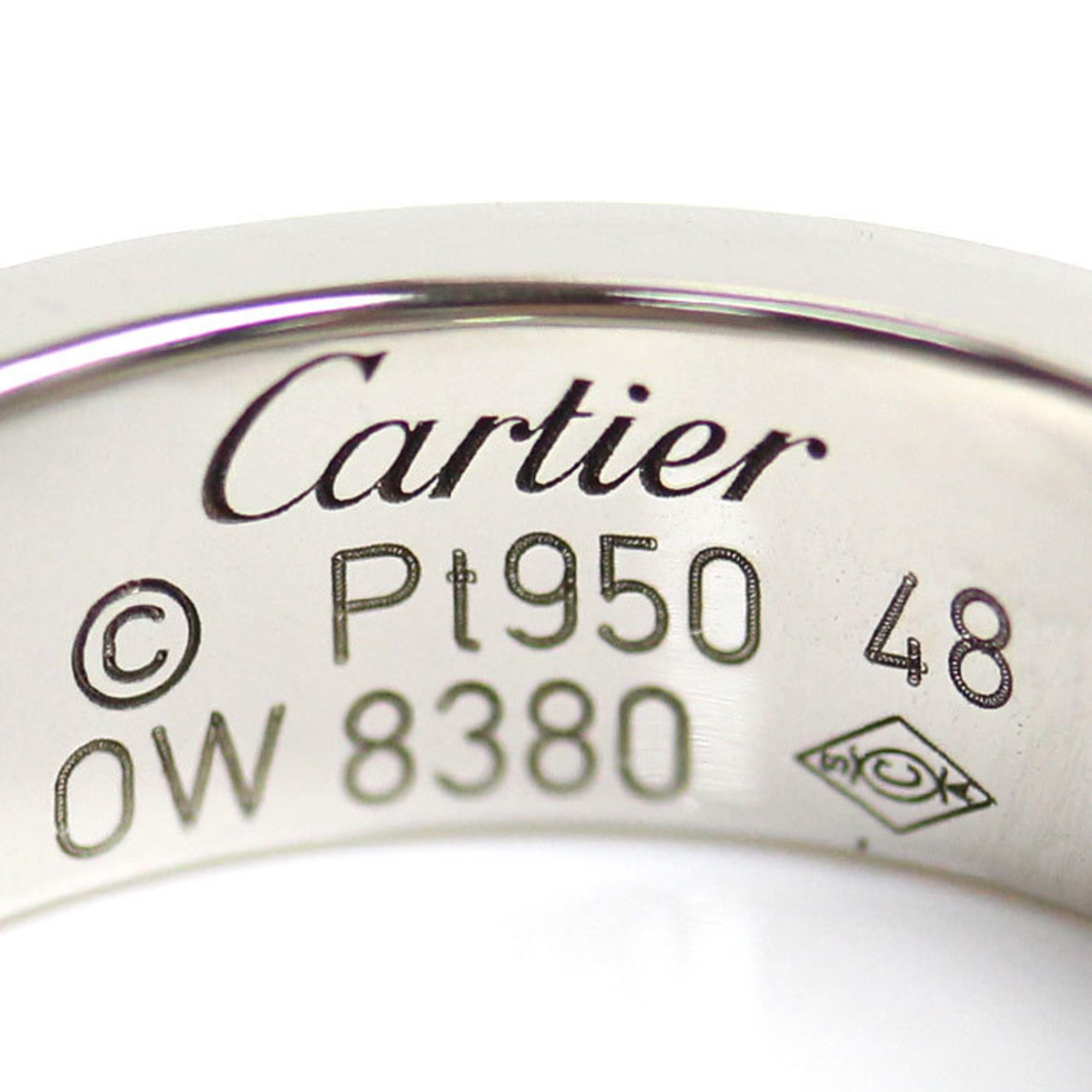 CARTIER Pt950 Platinum Love 1PD Ring B4046748 Diamond Size 8 48 10.3g Women's