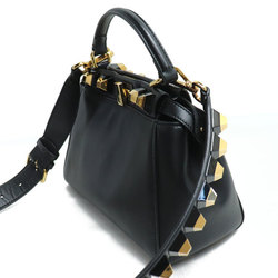 FENDI Peekaboo Studded 2-Way Shoulder Bag Black 8BN244 9DT F0KUR Women's