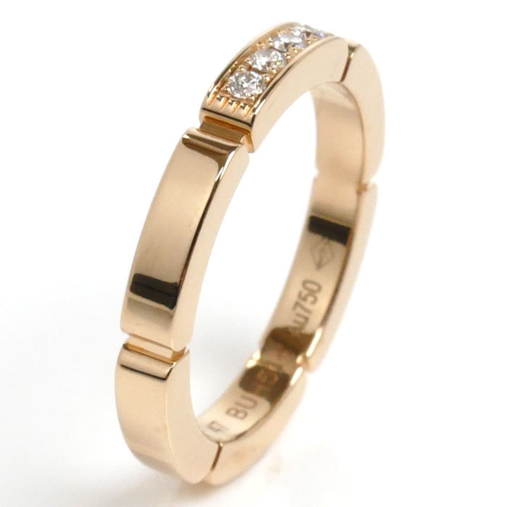 CARTIER Cartier K18PG Pink Gold Maillon Panthere 4P Diamond Ring B4080547 Size 7 47 3.6g Women's