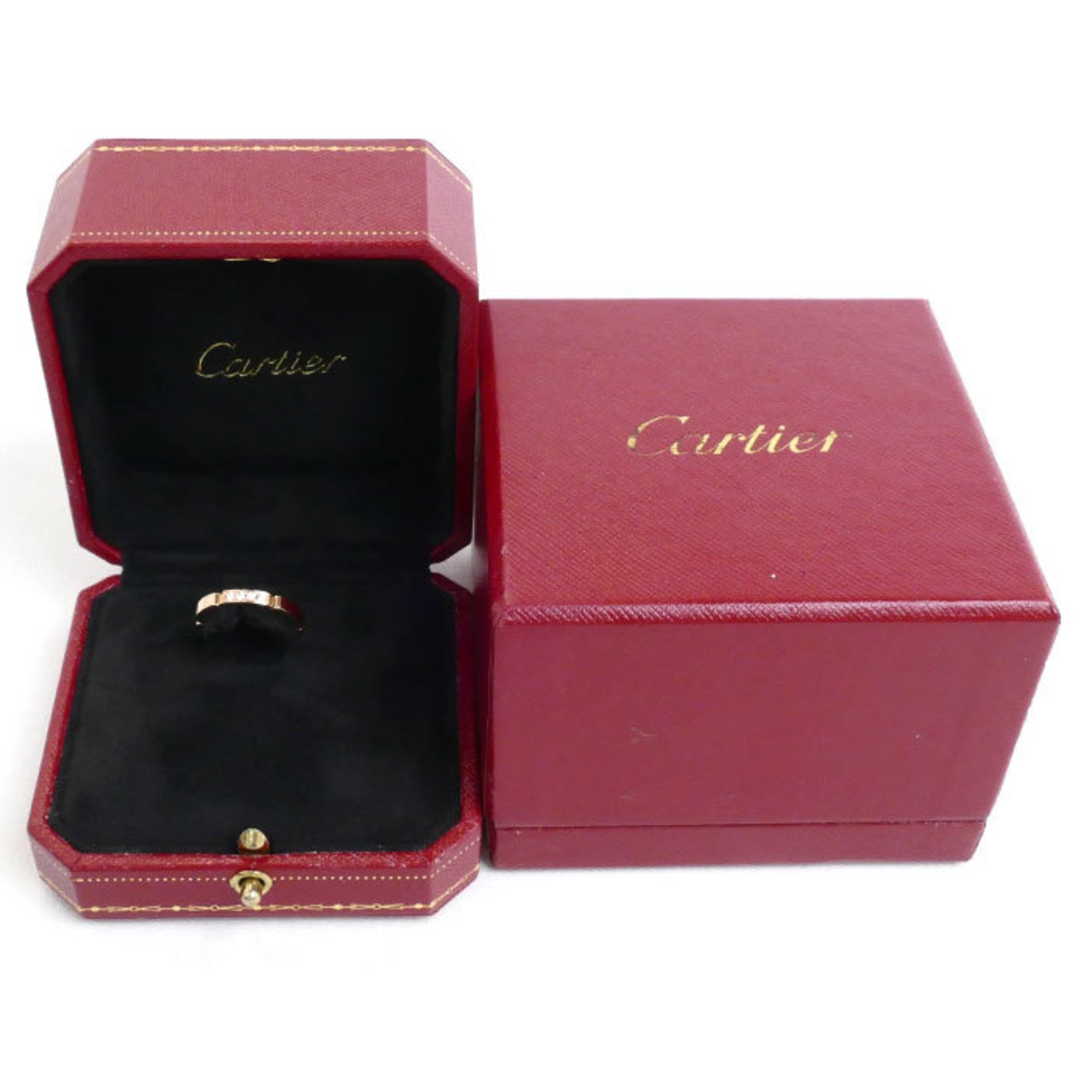 CARTIER Cartier K18PG Pink Gold Maillon Panthere 4P Diamond Ring B4080547 Size 7 47 3.6g Women's