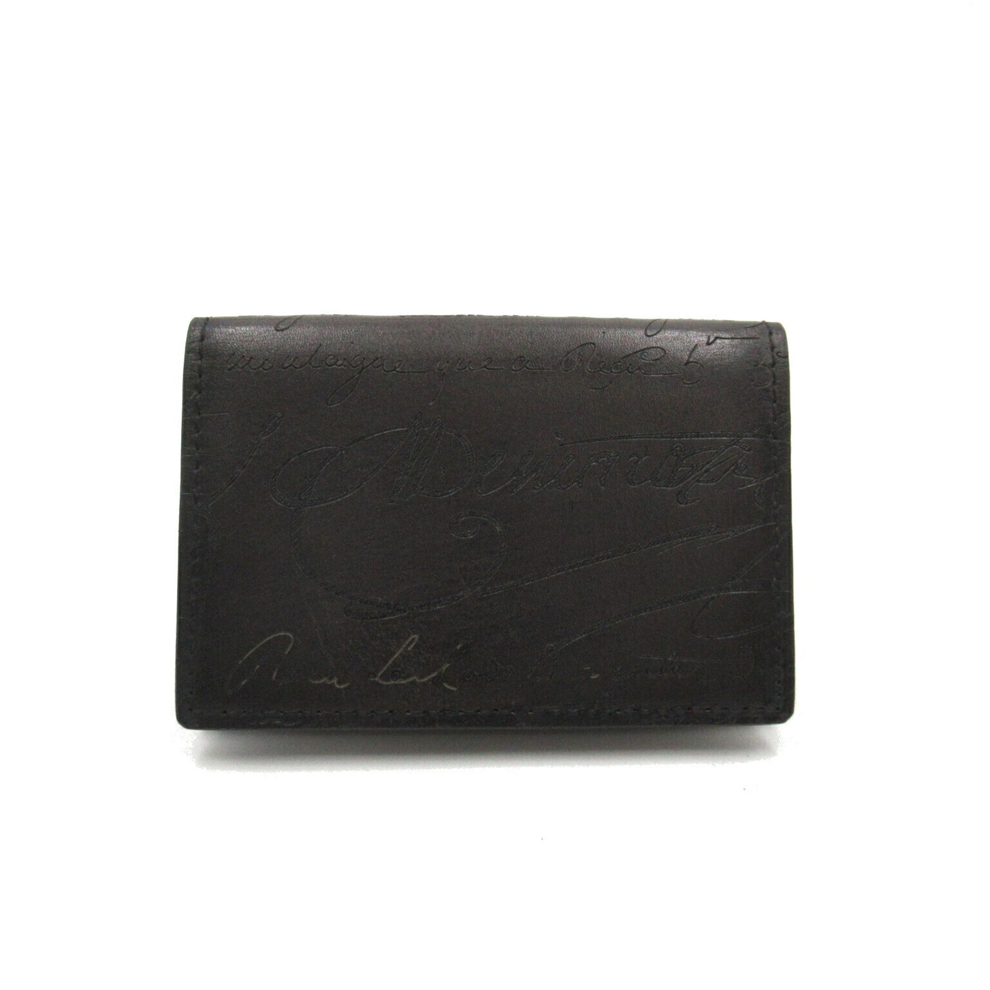 Berluti IMBUEIA Business Card Holder/Card Case Leather Men's Women's Black