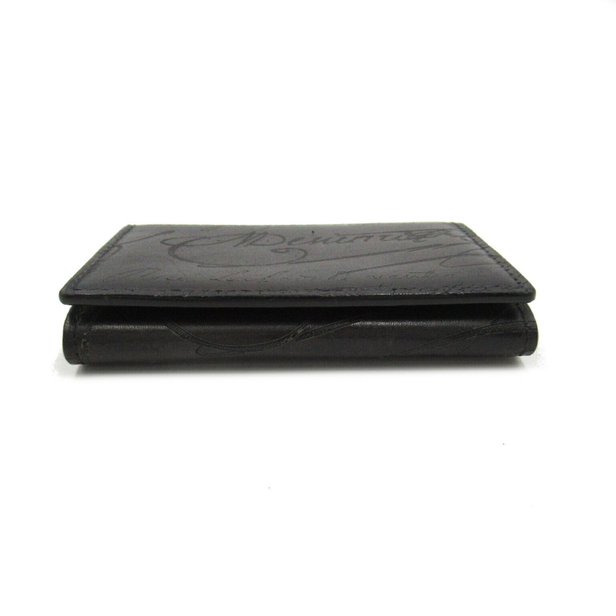 Berluti IMBUEIA Business Card Holder/Card Case Leather Men's Women's Black