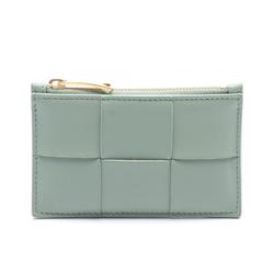 BOTTEGA VENETA Maxi Intrecciato Wallet/Coin Case Wallet Leather Women's Green 681010