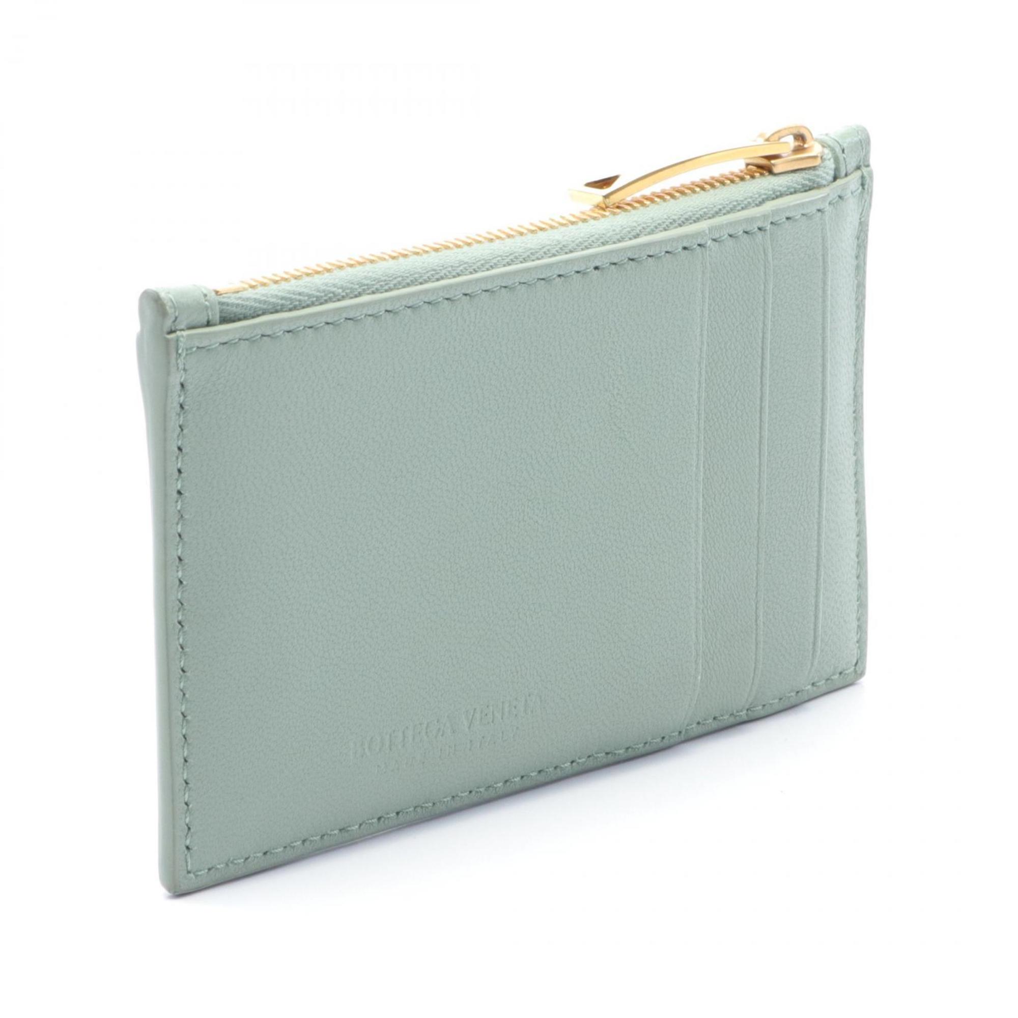 BOTTEGA VENETA Maxi Intrecciato Wallet/Coin Case Wallet Leather Women's Green 681010