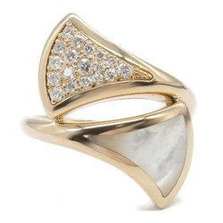 BVLGARI Diva Dream Mother of Pearl Ring, K18PG (pink gold), diamond, mother pearl, ladies, white, clear