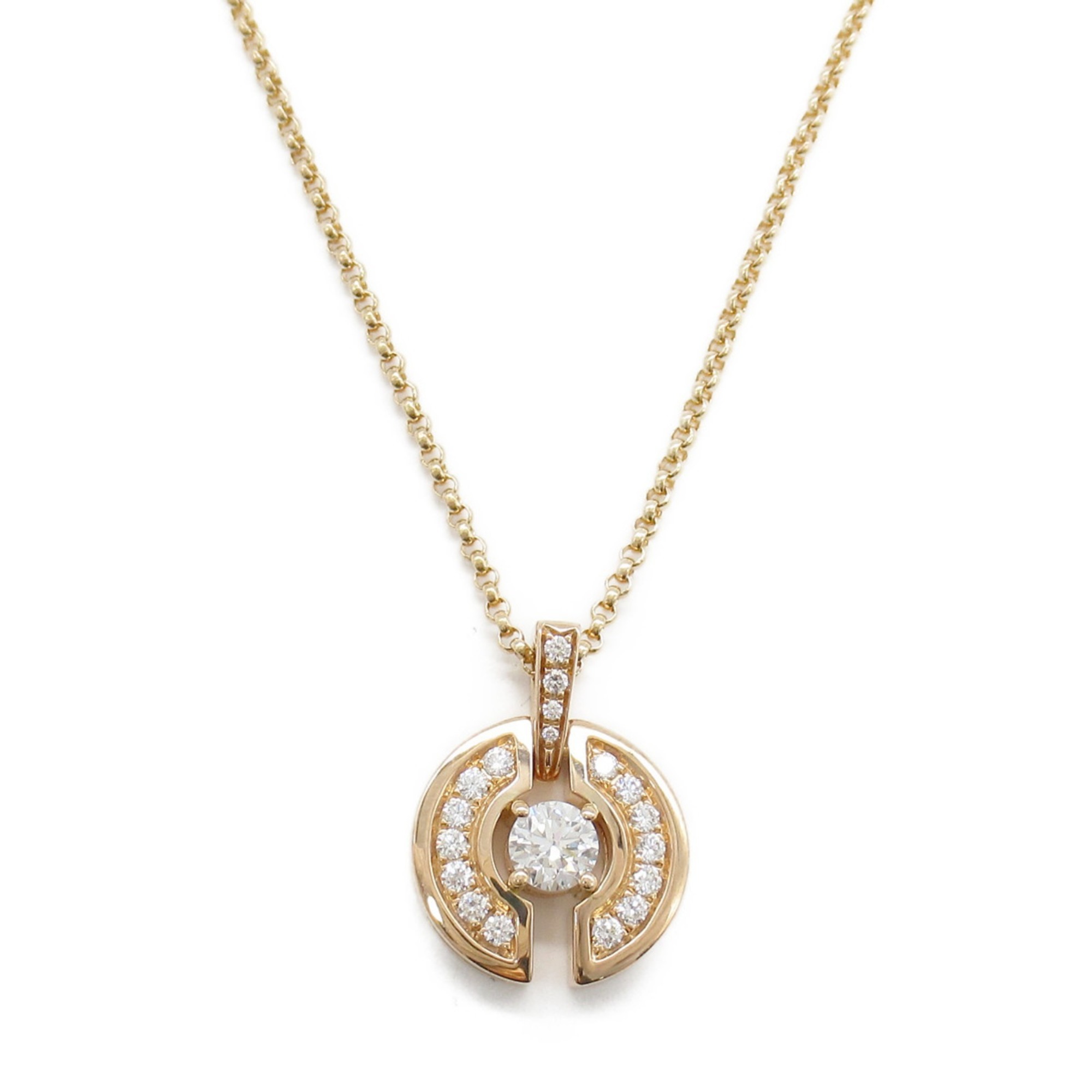 BVLGARI Parentesi Diamond Necklace K18PG (Pink Gold) Ladies Clear