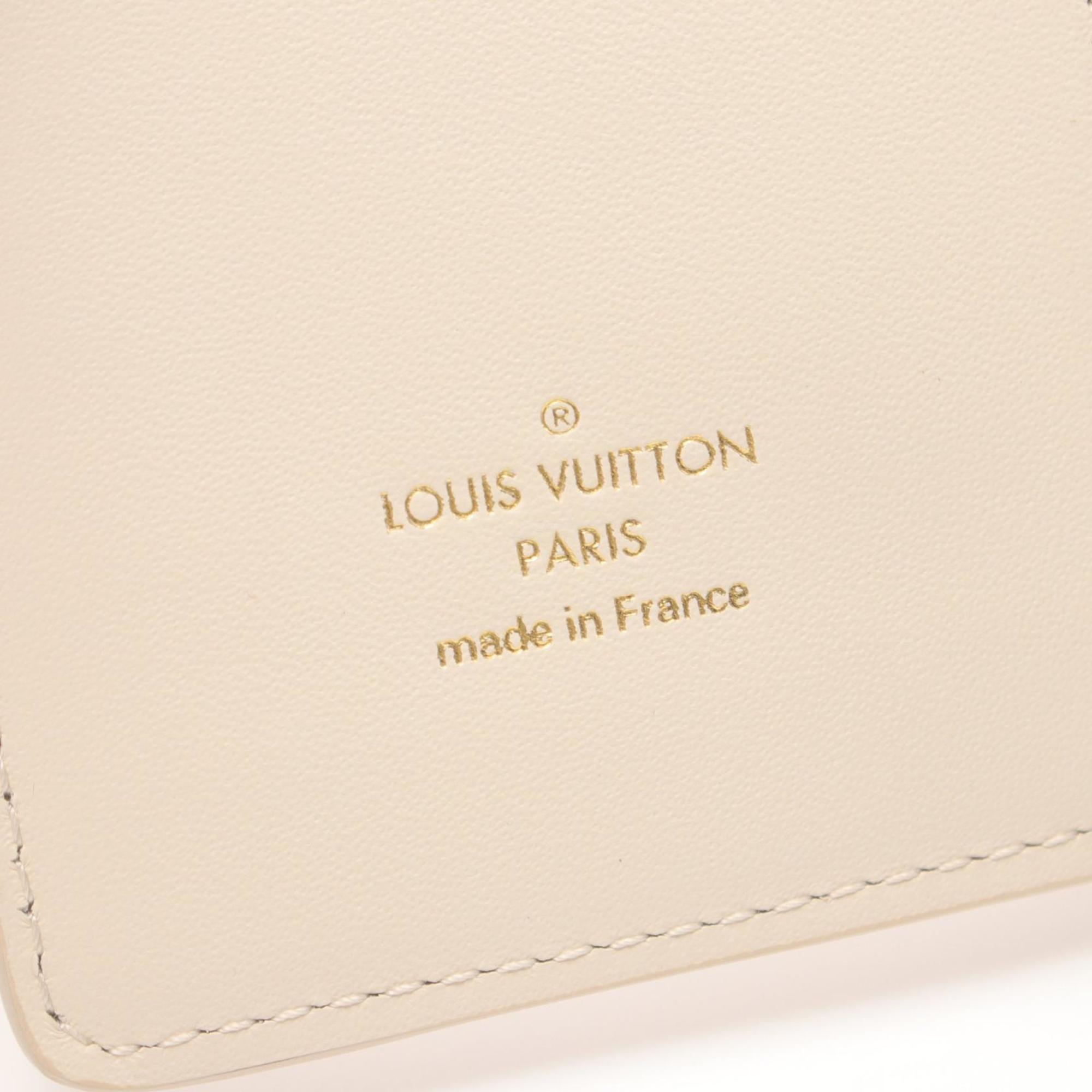 Louis Vuitton LOUIS VUITTON LV Vertical Wallet Compact Bi-fold Leather Taurillon Women's White M11169