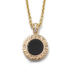 BVLGARI Necklace K18 (Yellow Gold) Diamond Onyx Shell Ladies Clear Black