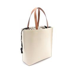 MARNI MUSEO Museo Tote Bag Leather Women's Navy Ivory Brown