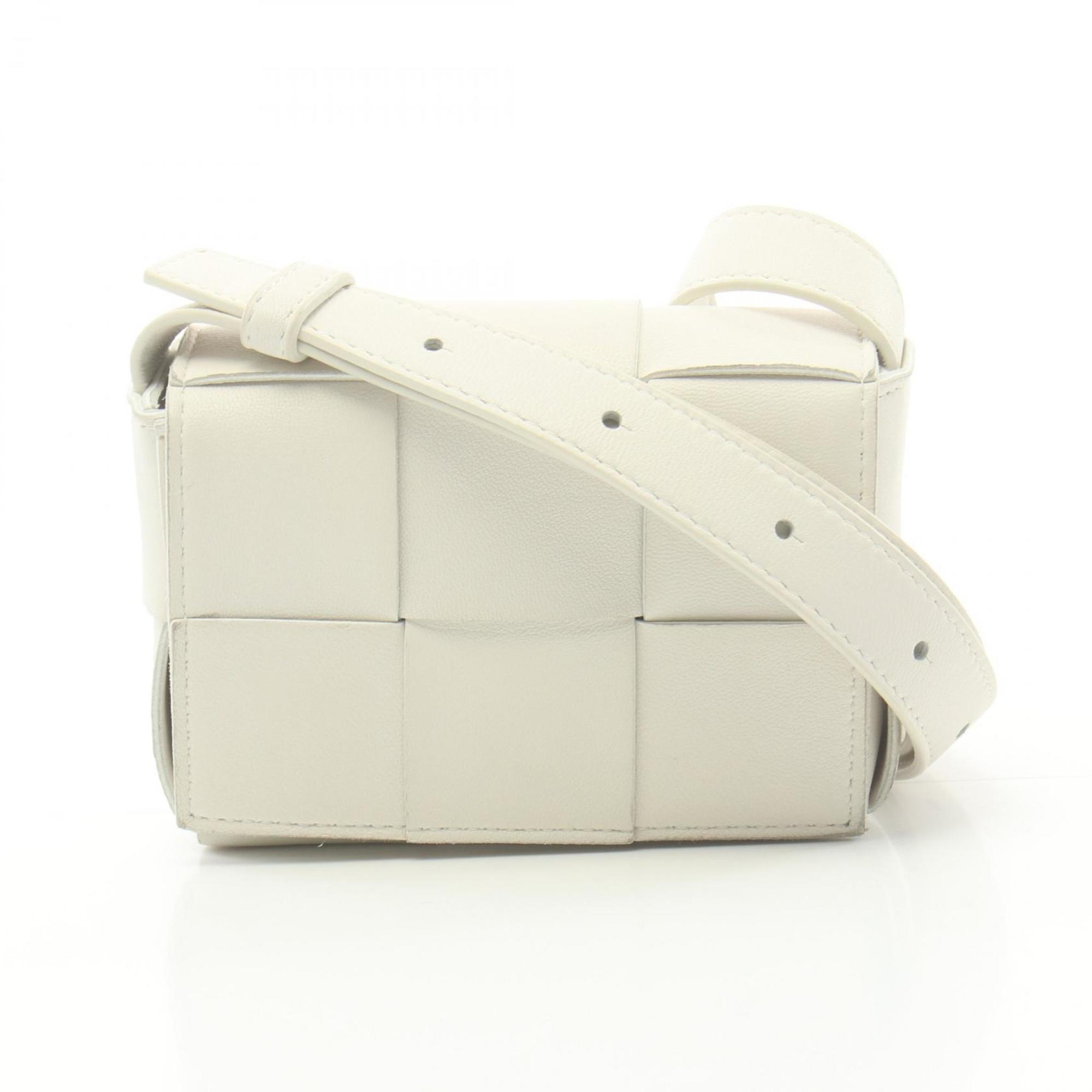 BOTTEGA VENETA CANDY Cassette Bag Shoulder Leather Women's White