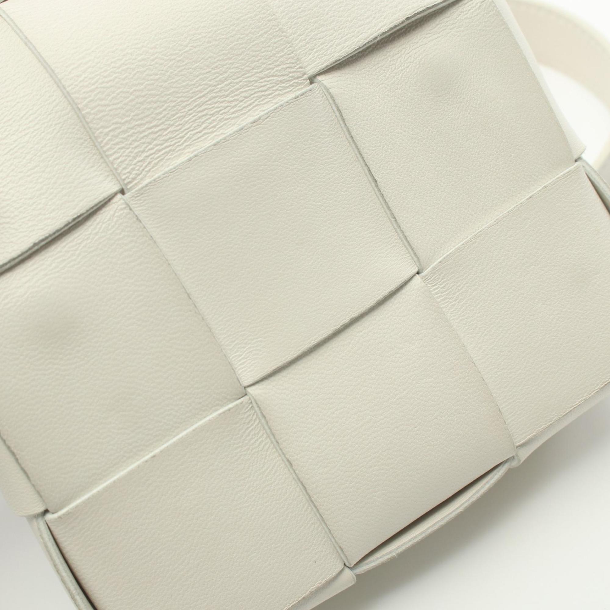 BOTTEGA VENETA CANDY Cassette Bag Shoulder Leather Women's White