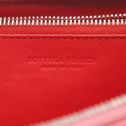 BOTTEGA VENETA Intrecciato Round Long Wallet Leather Women's Pink