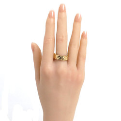 CHANEL K18YG Yellow Gold Matelasse Ring, Size 14.5, 54, 12.9g, Women's