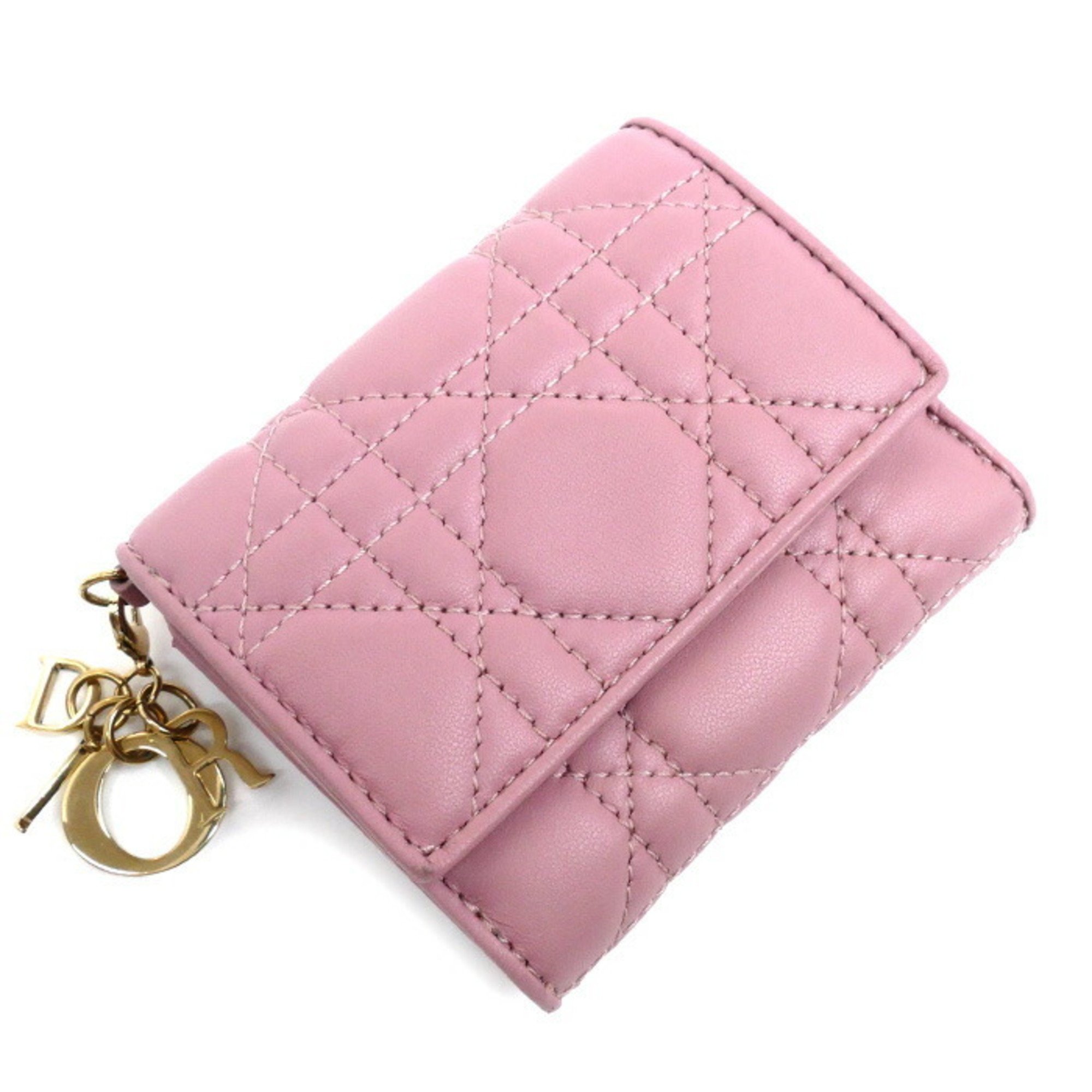 Christian Dior Limited Edition Lady Lotus Wallet Bi-fold Pink S0181ONMJ_M77P Women's