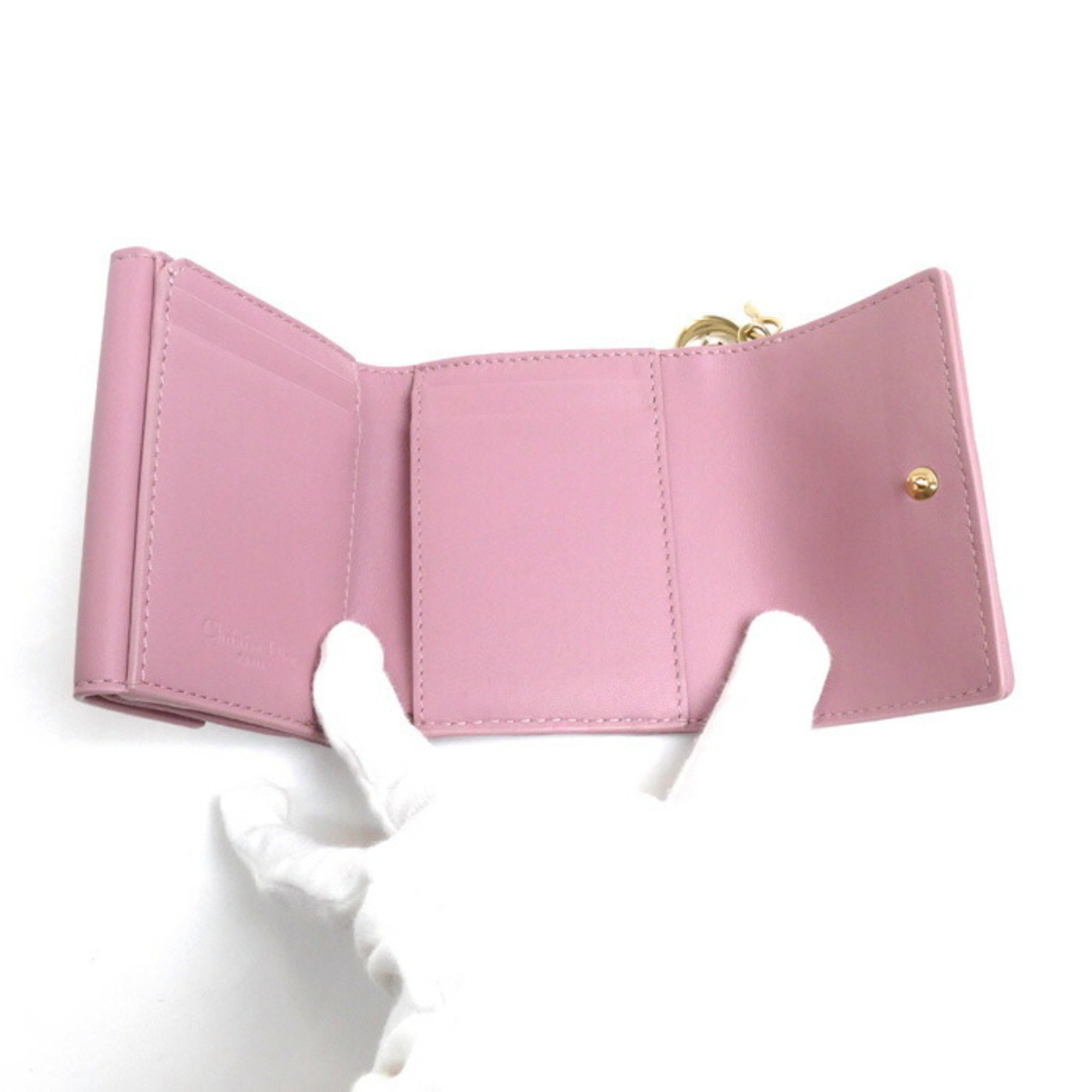 Christian Dior Limited Edition Lady Lotus Wallet Bi-fold Pink S0181ONMJ_M77P Women's