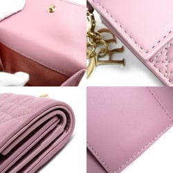 Christian Dior Limited Edition Lady Lotus Wallet Bi-fold Pink S0181ONMJ_M77P Women's