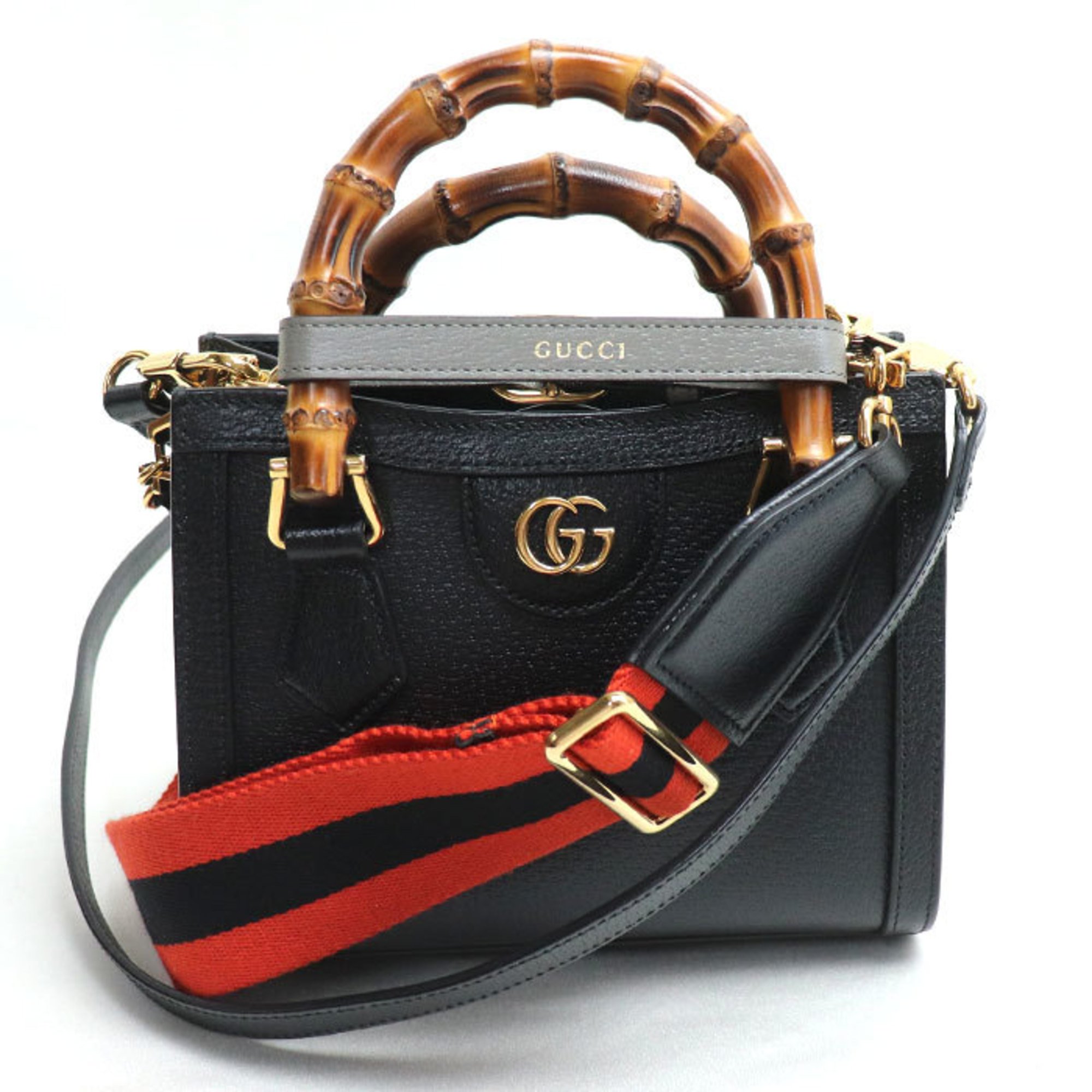 GUCCI Diana Tote 2-Way Shoulder Bag Black 702732 U3ZDT 1073 Women's