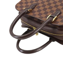 Louis Vuitton Damier Triana Handbag Ebene N51155 Gold Hardware