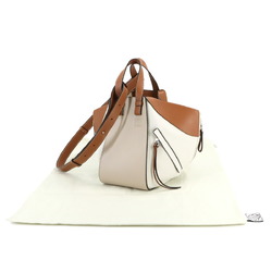 LOEWE Hammock Small 2way Hand Shoulder Bag Leather Beige Brown White 326.30KS35