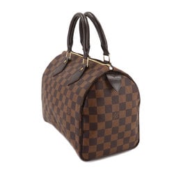 Louis Vuitton Damier Speedy 25 Handbag Ebene Brown N41532 Gold Hardware