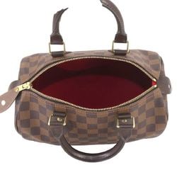 Louis Vuitton Damier Speedy 25 Handbag Ebene Brown N41532 Gold Hardware