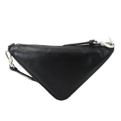 PRADA Triangle Shoulder Bag Leather Black 2VH155 Silver Hardware