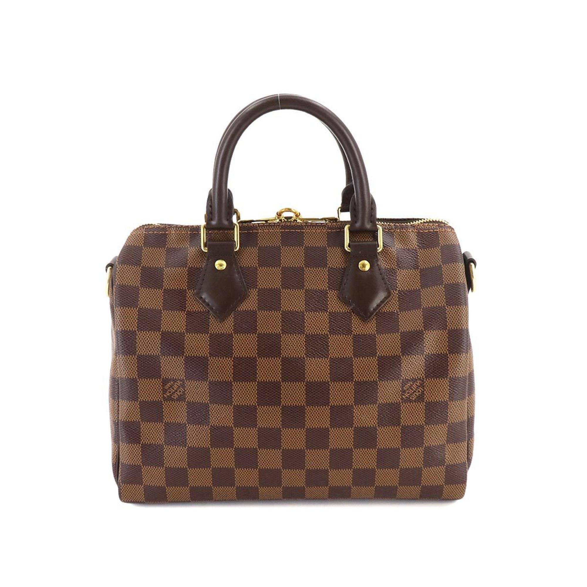 Louis Vuitton Damier Speedy Bandouliere 25 2way Hand Shoulder Bag Ebene N41368