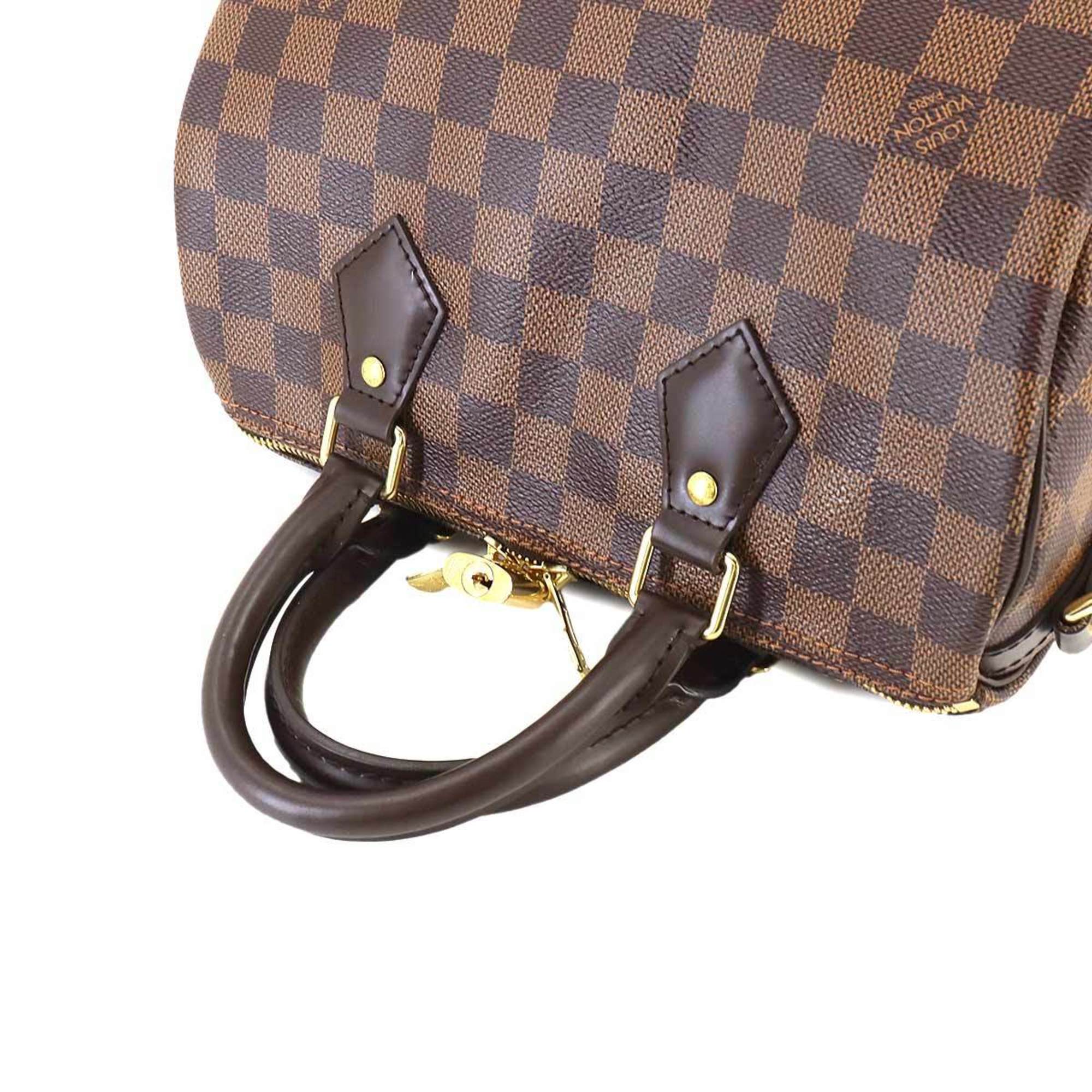 Louis Vuitton Damier Speedy Bandouliere 25 2way Hand Shoulder Bag Ebene N41368