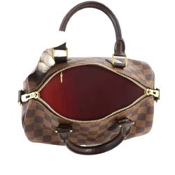 Louis Vuitton Damier Speedy Bandouliere 25 2way Hand Shoulder Bag Ebene N41368