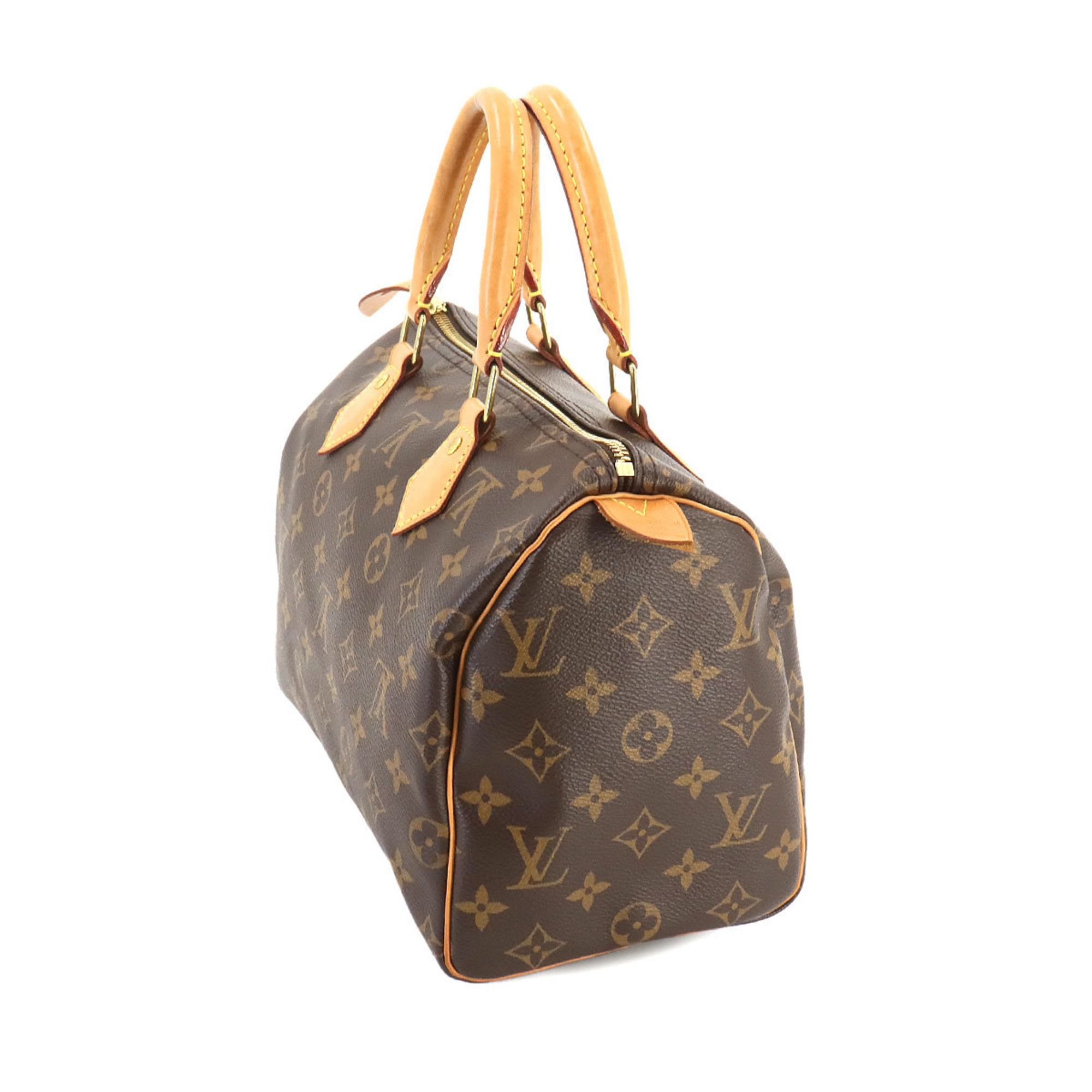 Louis Vuitton Monogram Speedy 25 Handbag Brown M41109 Gold Hardware