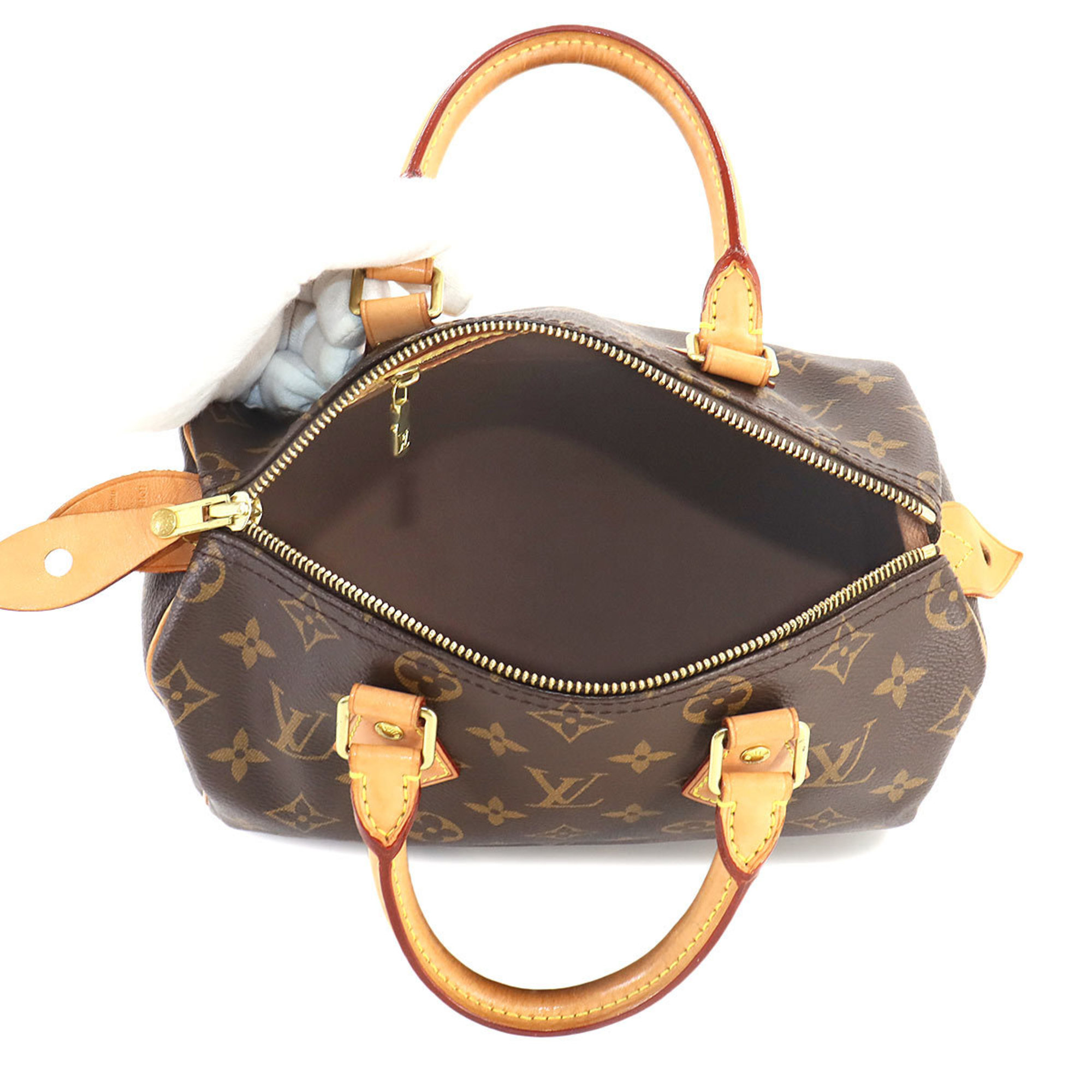 Louis Vuitton Monogram Speedy 25 Handbag Brown M41109 Gold Hardware