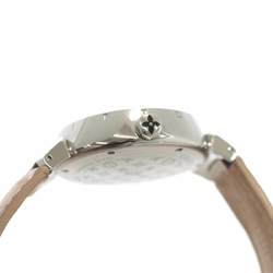 Louis Vuitton Tambour Monogram Q13MS Ladies Watch Inner Diamond Bezel 11P Beige Quartz