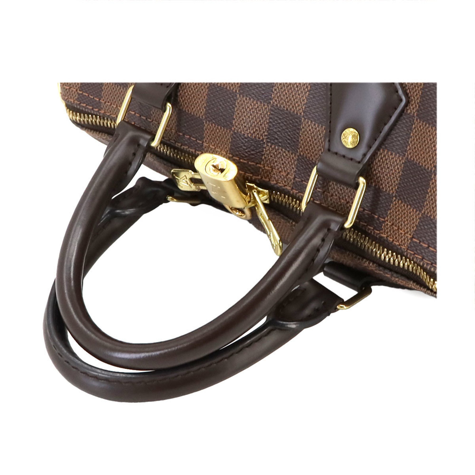 Louis Vuitton Damier Speedy Bandouliere 25 2way Hand Shoulder Bag Ebene N41368