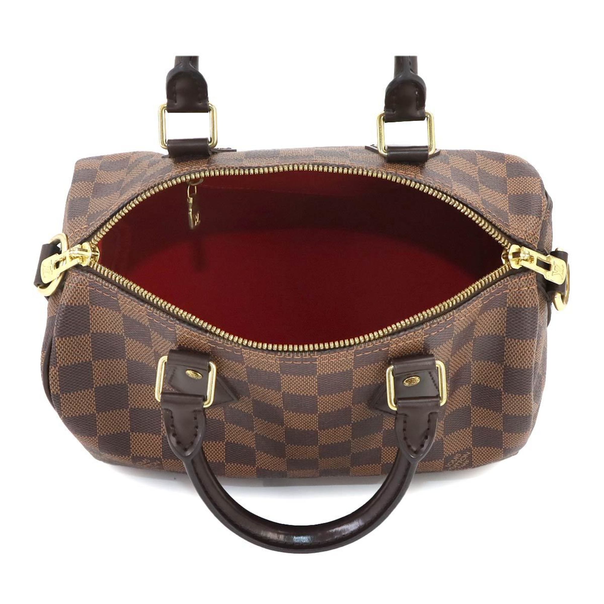 Louis Vuitton Damier Speedy Bandouliere 25 2way Hand Shoulder Bag Ebene N41368