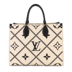 Louis Vuitton LOUIS VUITTON Monogram Empreinte On the Go MM 2way Tote Shoulder Bag Crème Noir M46016 RFID Onthego