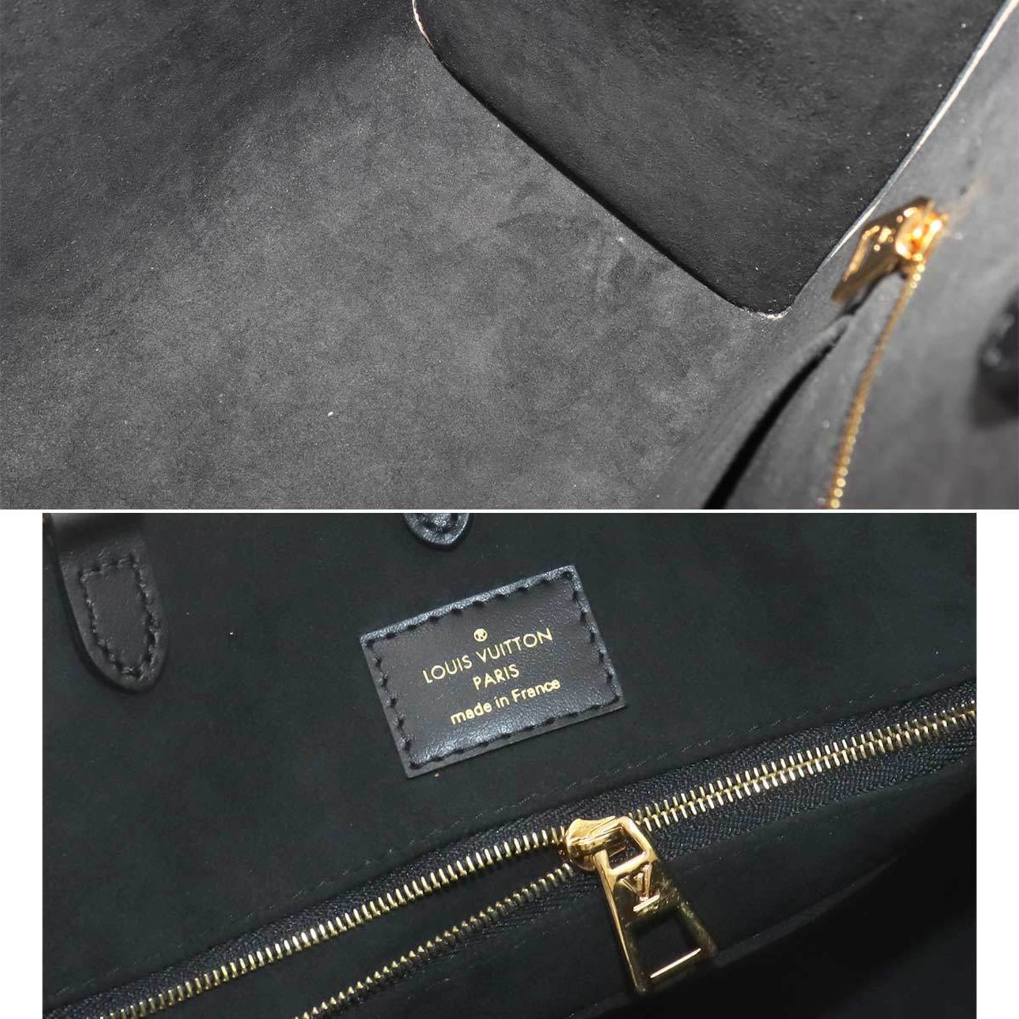 Louis Vuitton LOUIS VUITTON Monogram Empreinte On the Go MM 2way Tote Shoulder Bag Crème Noir M46016 RFID Onthego