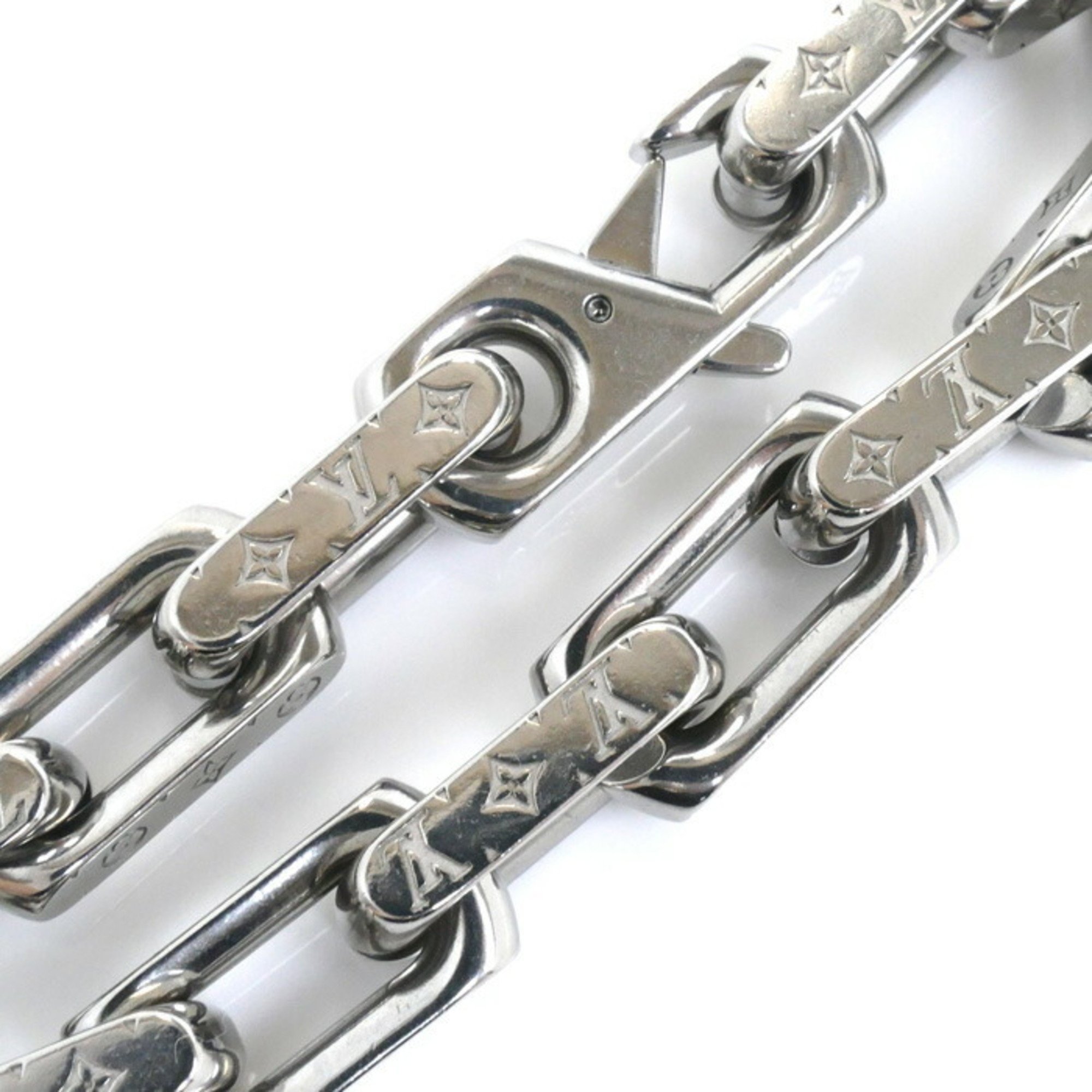 LOUIS VUITTON Louis Vuitton Stainless Steel Bracelet Chain Monogram M00308 45.0g Unisex