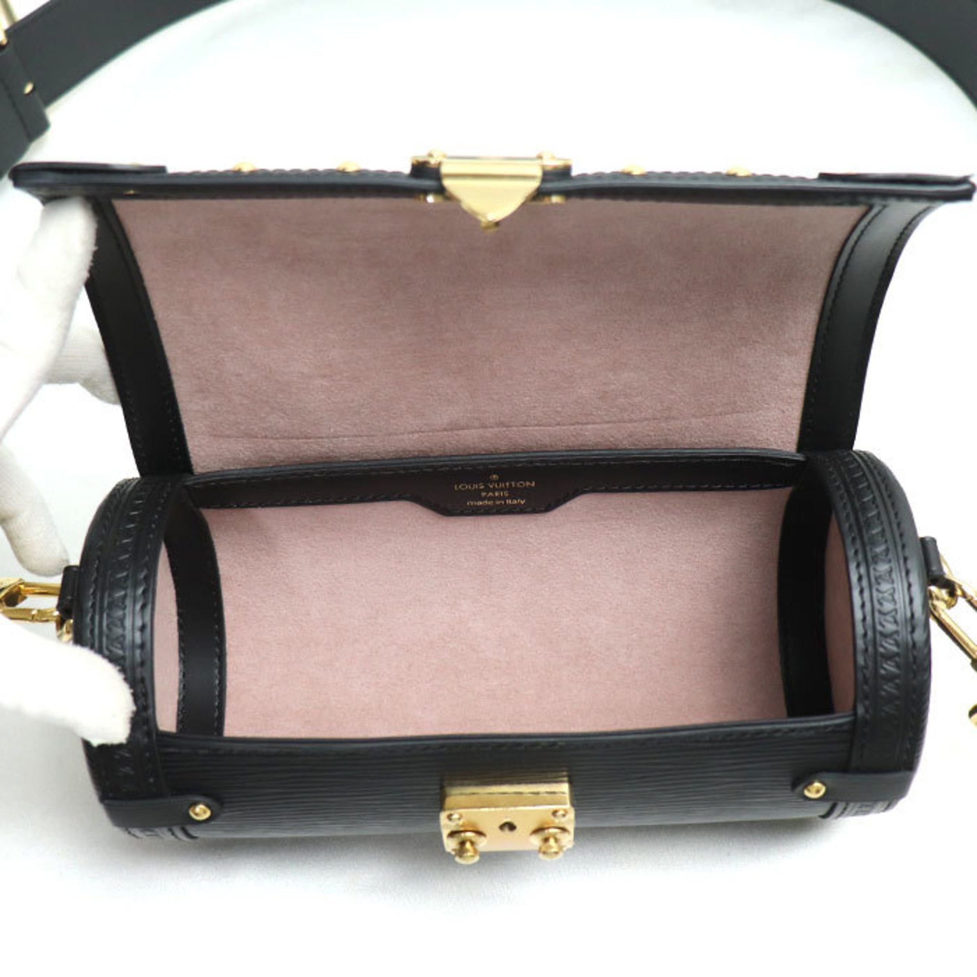 LOUIS VUITTON Papillon Trunk 2-Way Shoulder Bag Black M58655 Women's