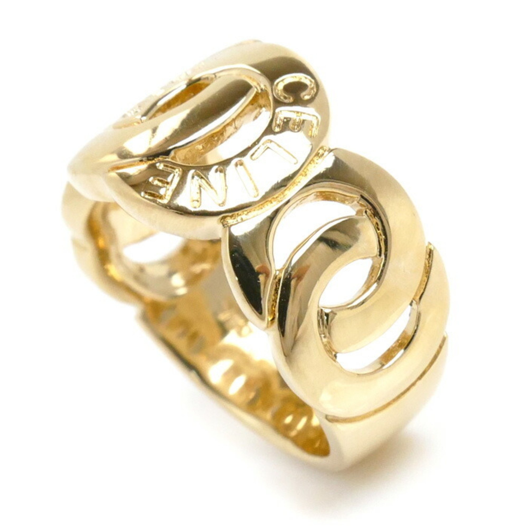 CELINE K18YG Yellow Gold Ring, Size 11.5, 10.1g, Women's